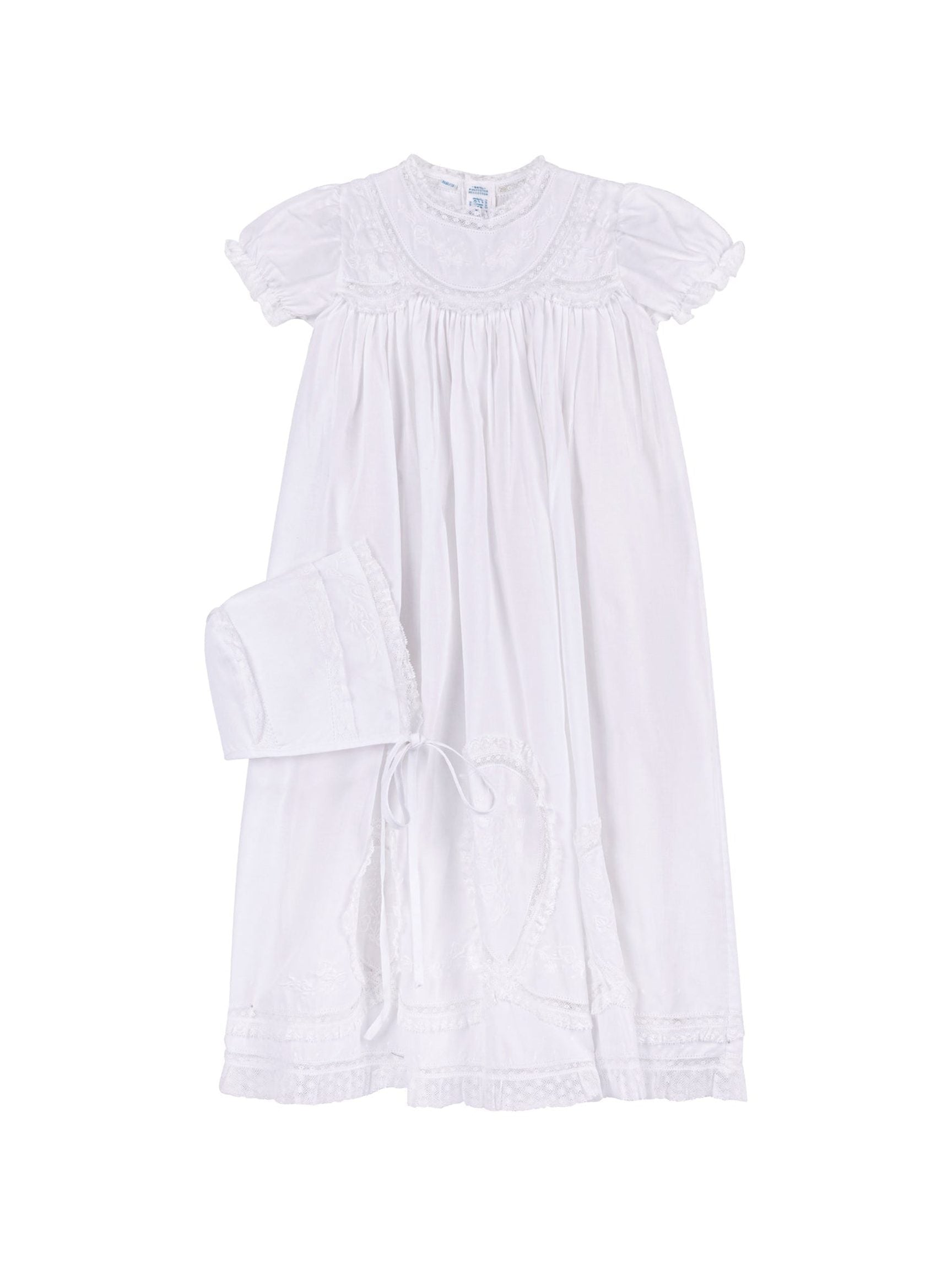 Lacy Yoke Christening Gown Set