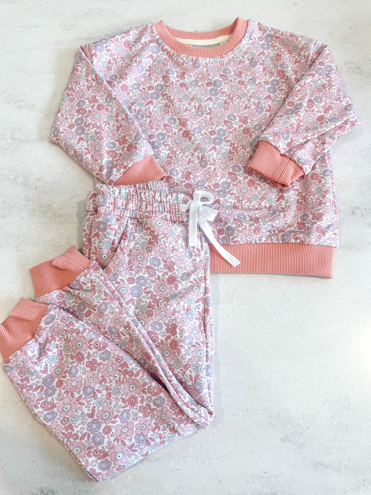 Mauve Floral Jogger Set