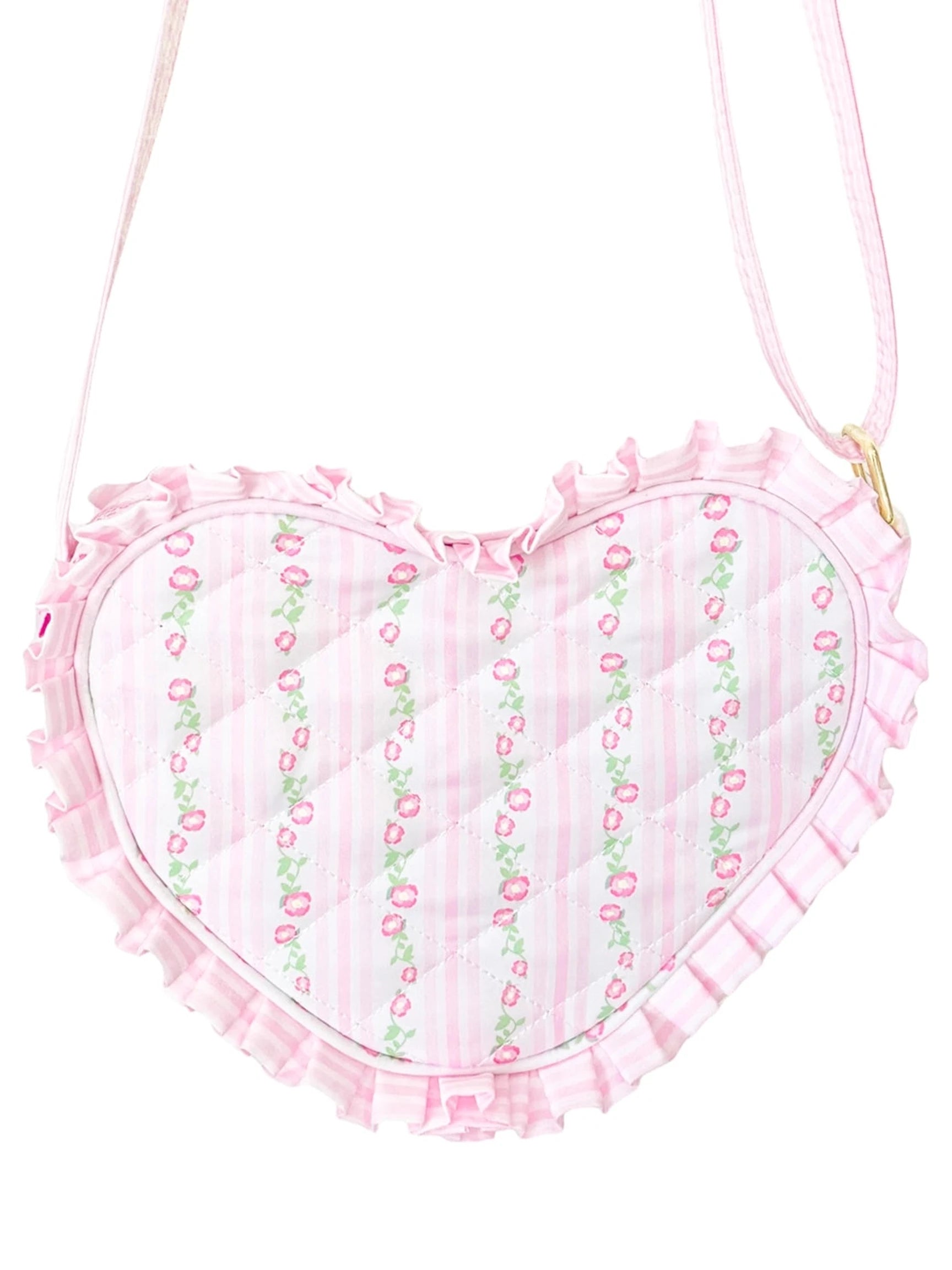 Quilted Floral Heart Purse