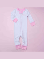 "Little Sister" Embroidered Zip Pajamas