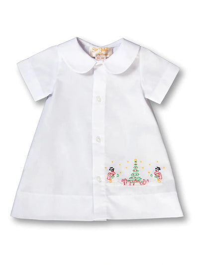 Snowmen Christmas Shadow Embroidered Daygown - Posh Tots Children's Boutique