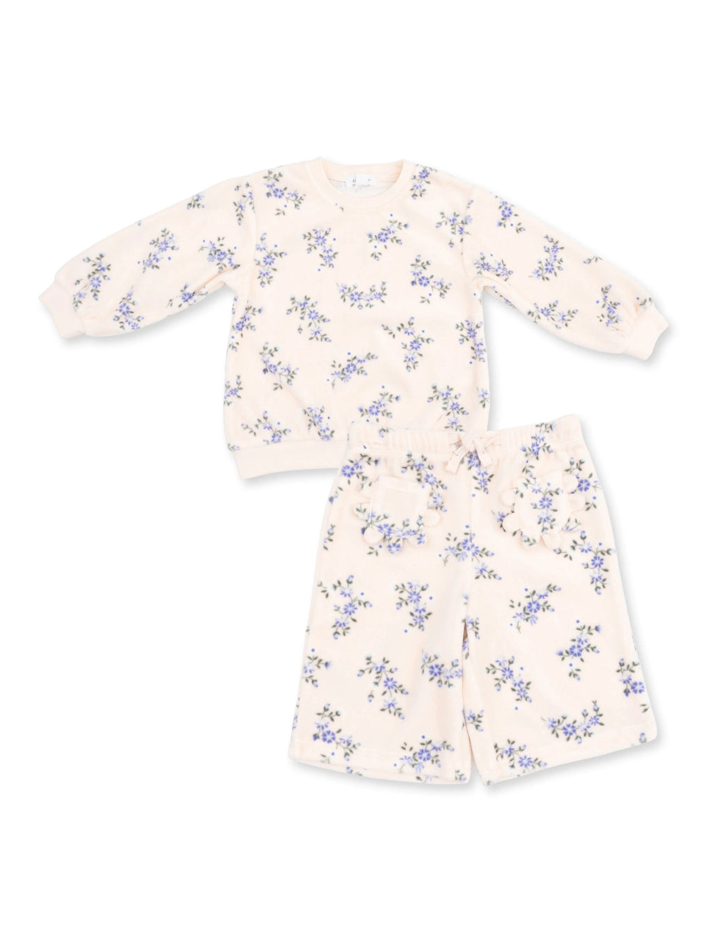 Sweet Hanna Floral Velour - Oversized Sweatshirt and Wide Leg Pant