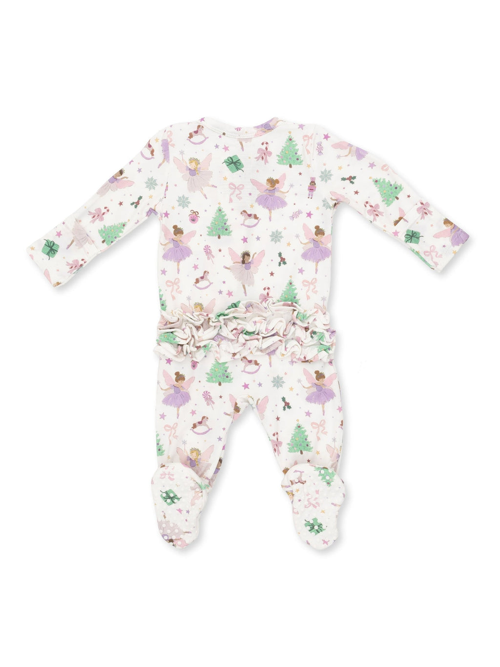 Sugar Plum Fairies - 2 Way Ruffle Back Zipper Footie