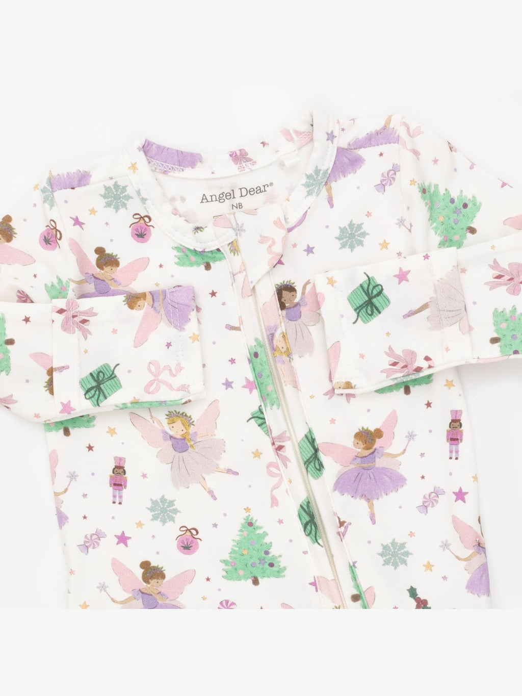 Sugar Plum Fairies - 2 Way Ruffle Back Zipper Footie