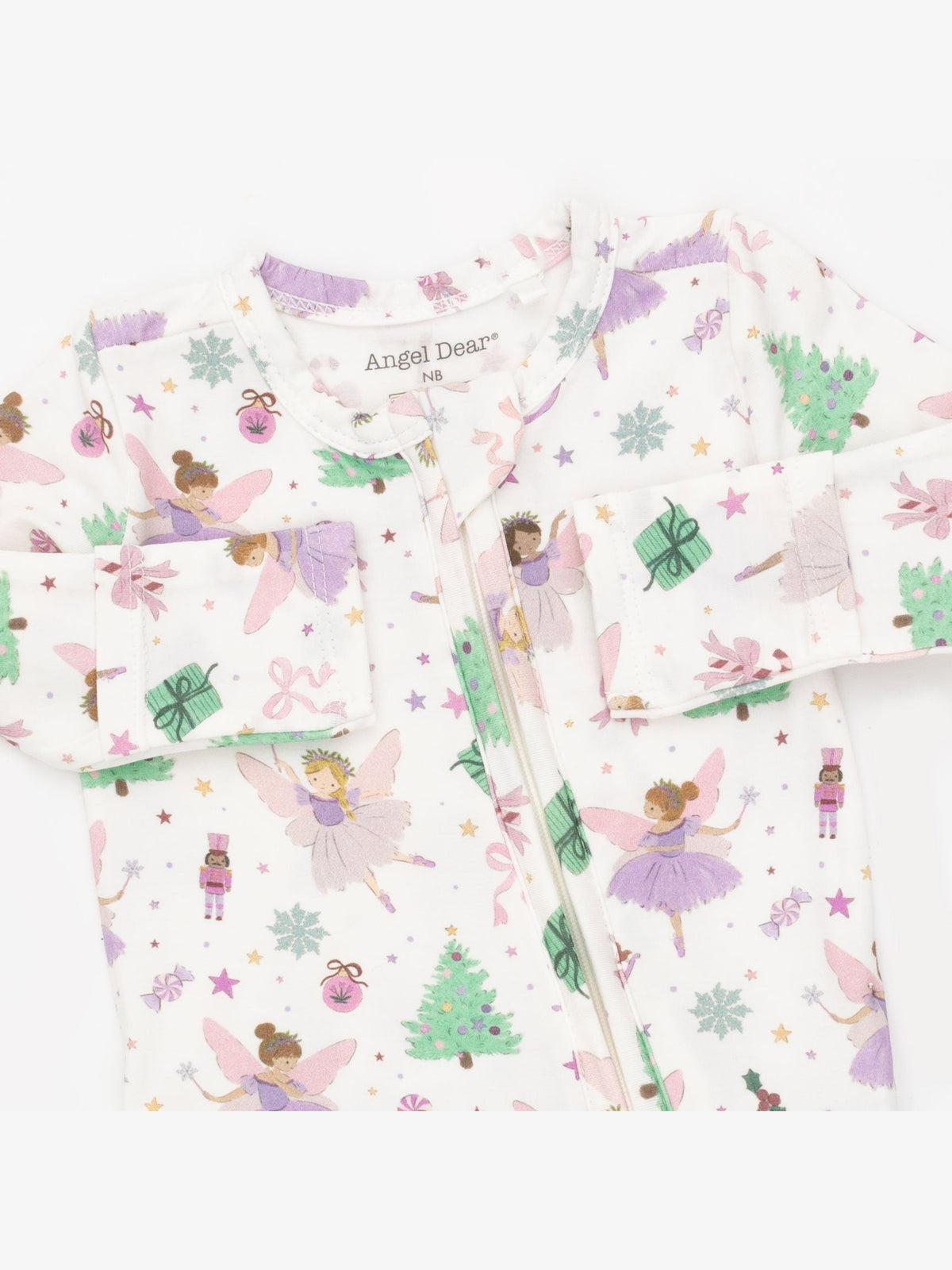 Sugar Plum Fairies - 2 Way Ruffle Back Zipper Footie