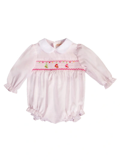 Christmas Stocking Smocked Girl Bubble - Posh Tots Children's Boutique