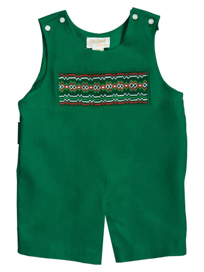 Forest Green English Smocked Romper