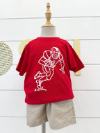Crimson/White Football Player T-Shirt