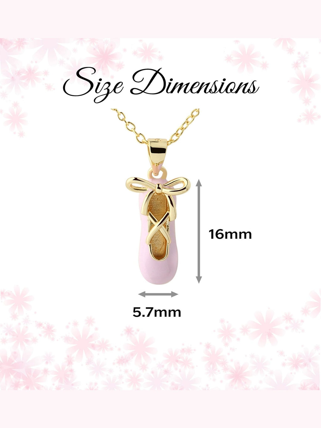 Girls 14K Gold-Plated Pink Ballet Slipper Necklace