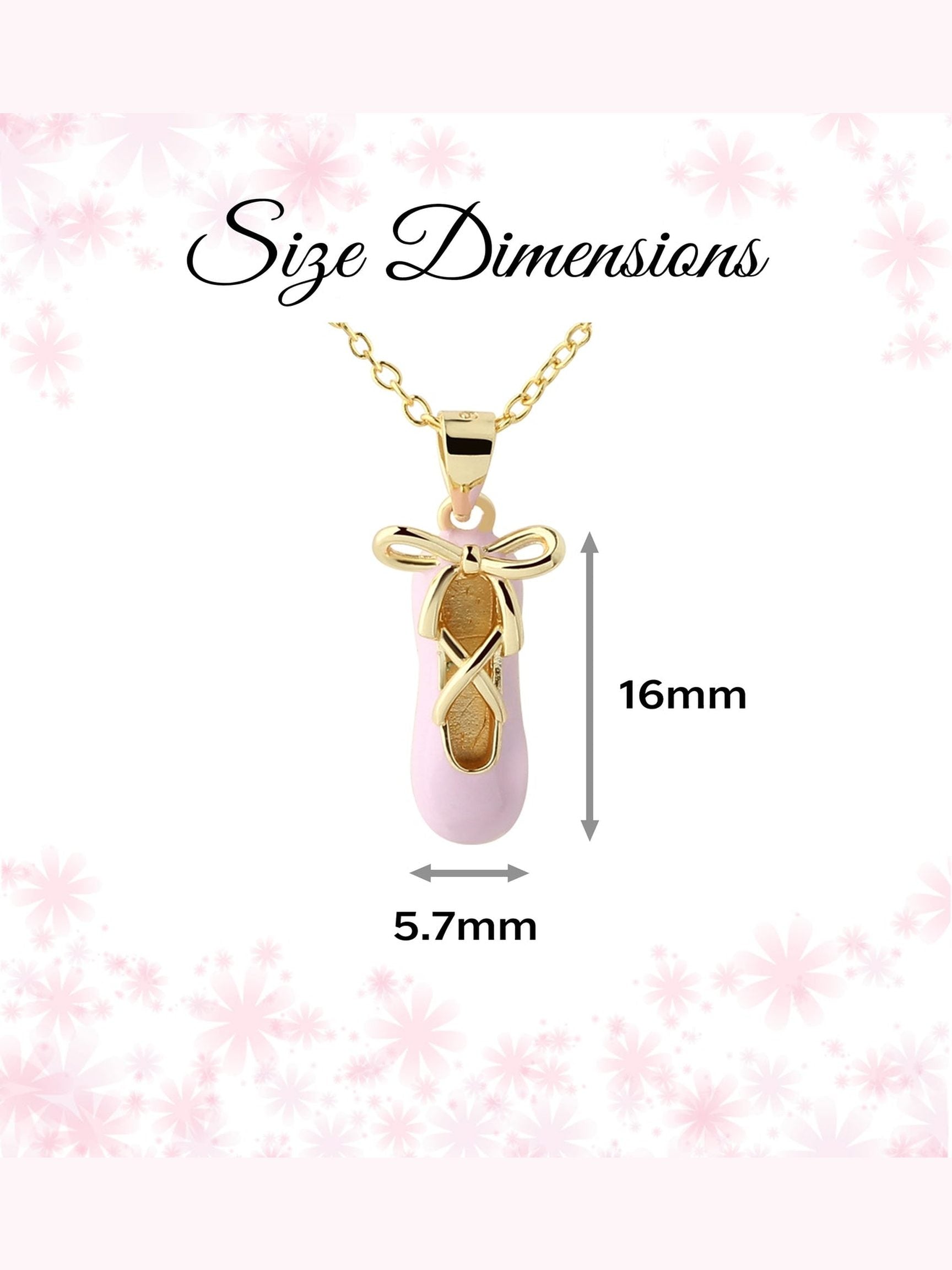 Girls 14K Gold-Plated Pink Ballet Slipper Necklace