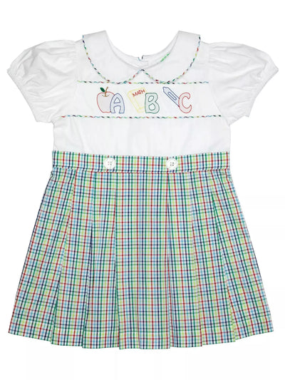 Shadow Embroidered ABC Dress - Posh Tots Children's Boutique