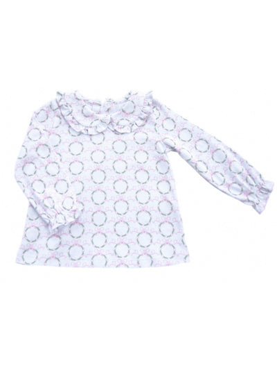 PRE-ORDER Peter Pan Knit Top- Pink Wreath