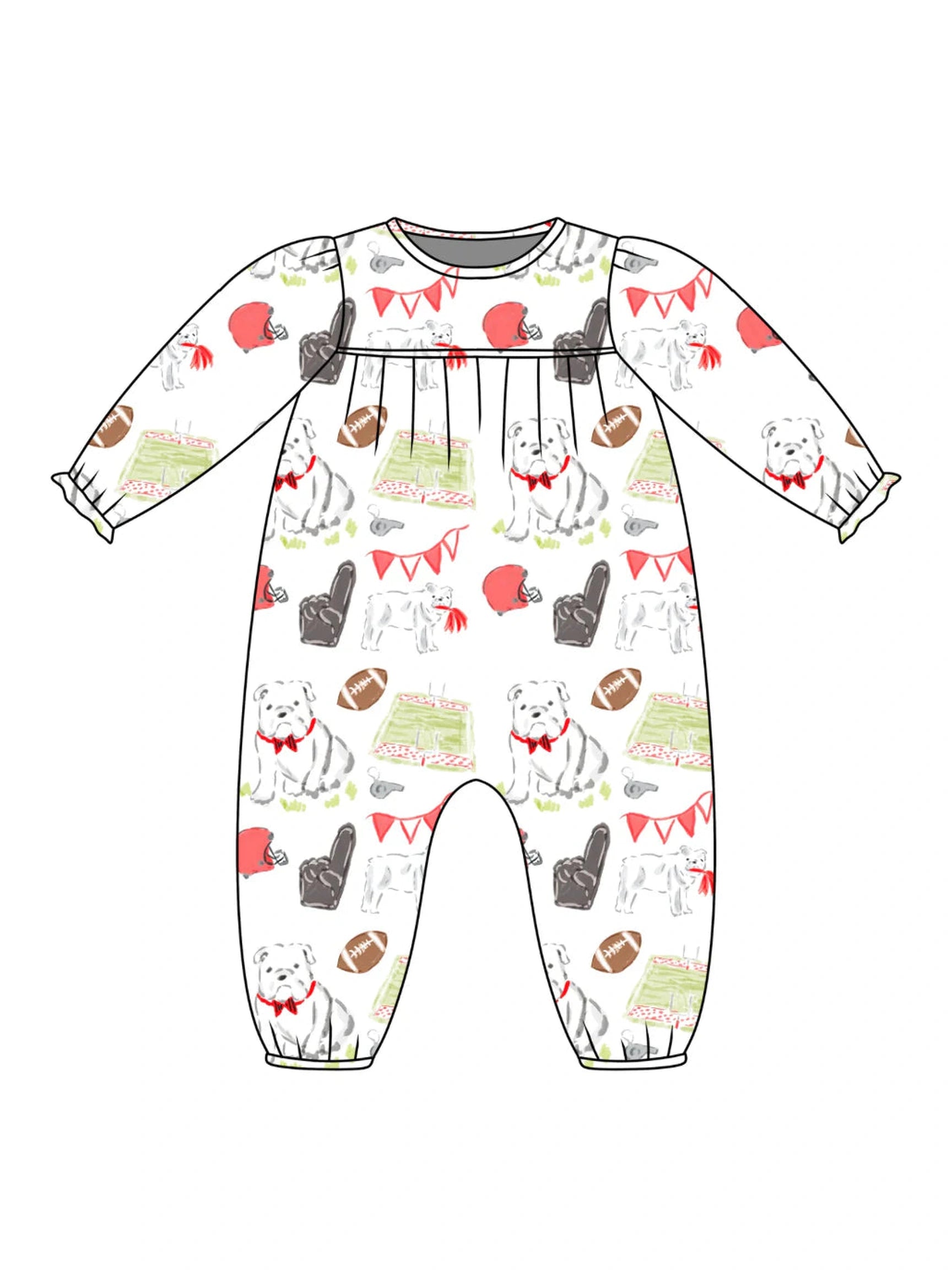 PRE-ORDER Ruthie Romper- Game Day Dawgs
