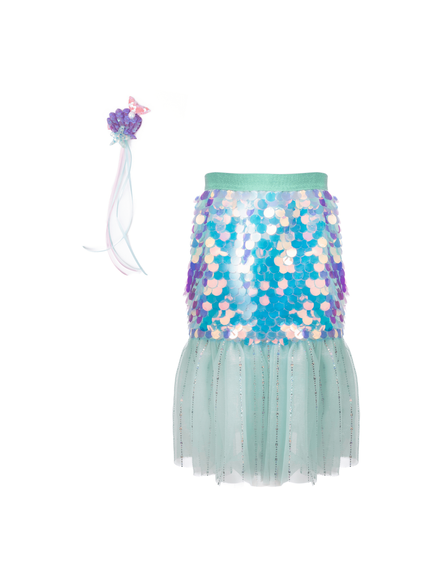 Bling Bling Mermaid Skirt & Hairclip Set