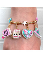 Gold Multi Star Stretch Bead Bracelet
