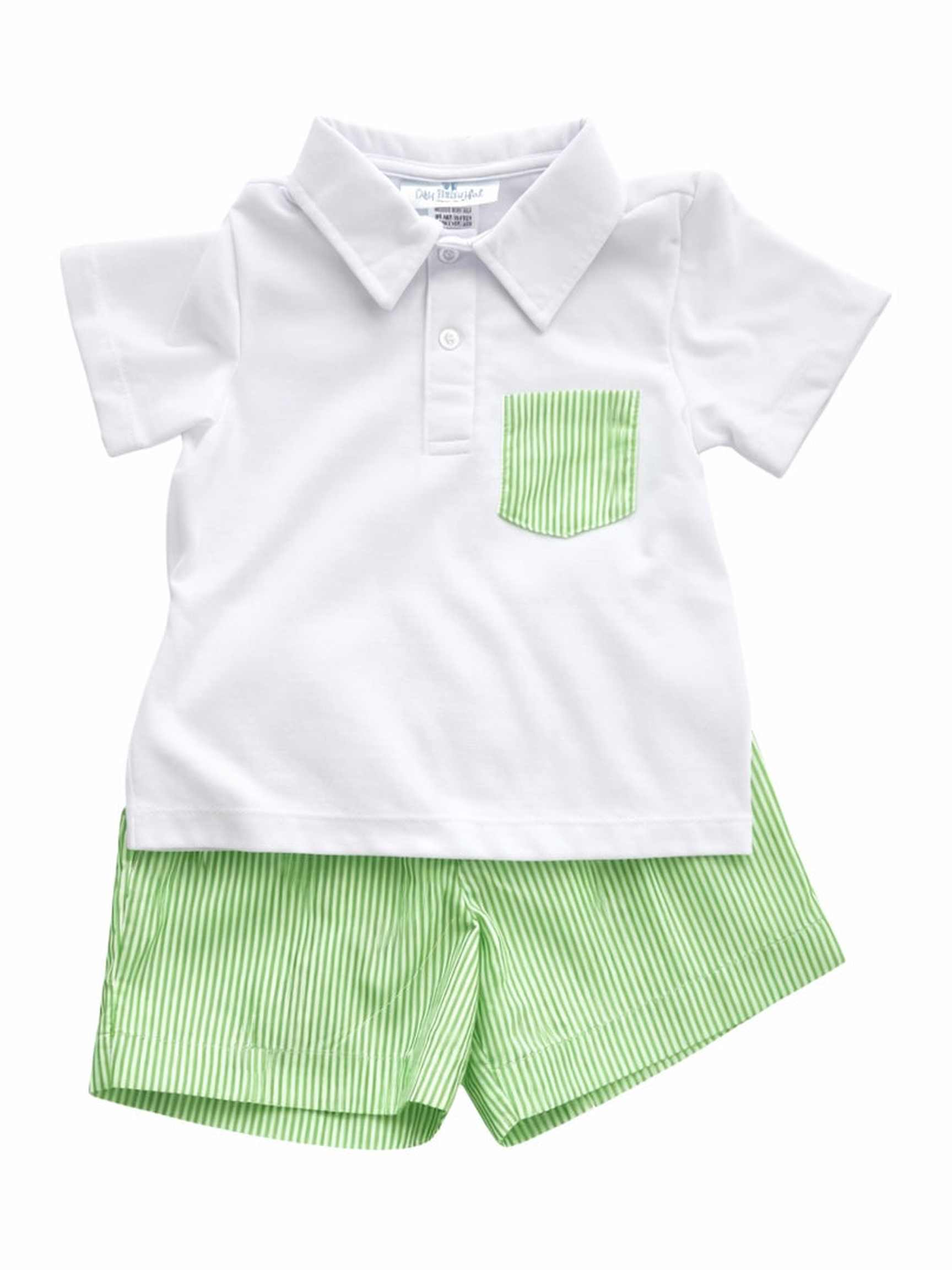 Green Pinstripe Boy Short Set