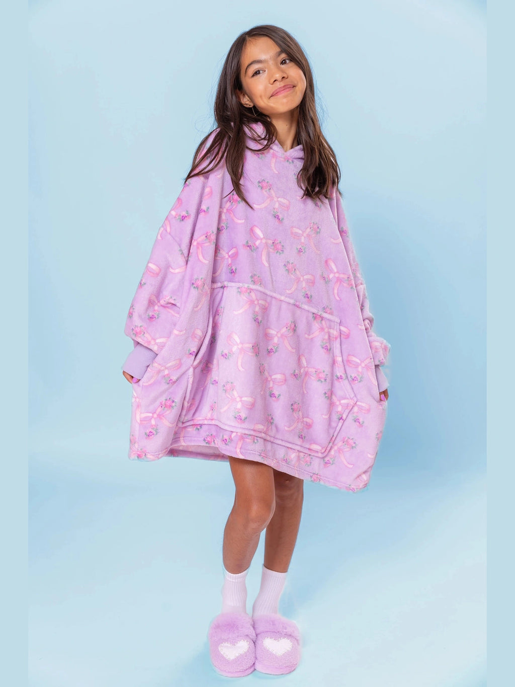 Fleece Printed Pullover Oversized Blanket Hoodie