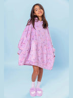 Fleece Printed Pullover Oversized Blanket Hoodie