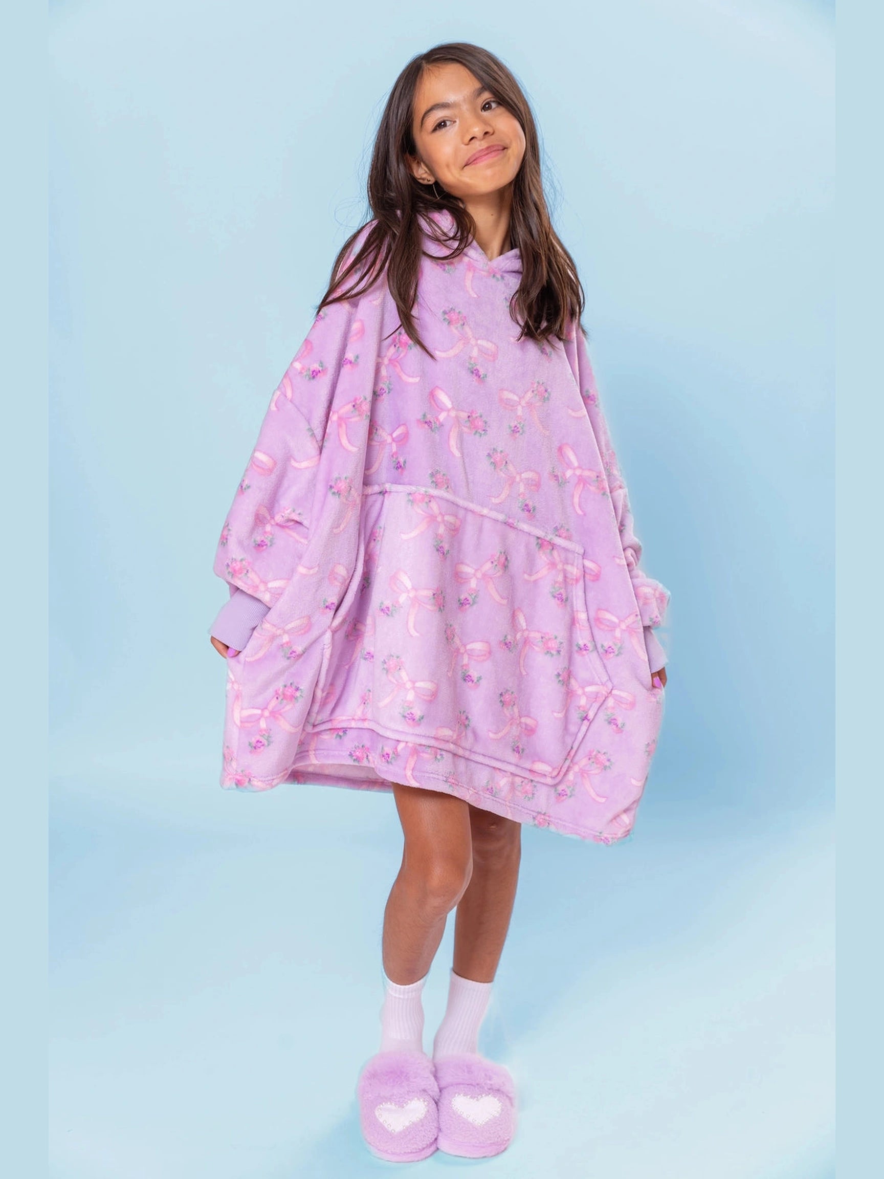 Fleece Printed Pullover Oversized Blanket Hoodie