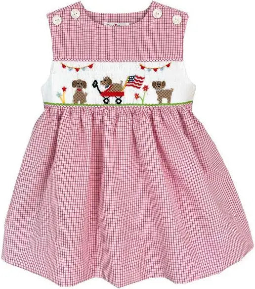 Smocked Patriotic Dog Parade Dress