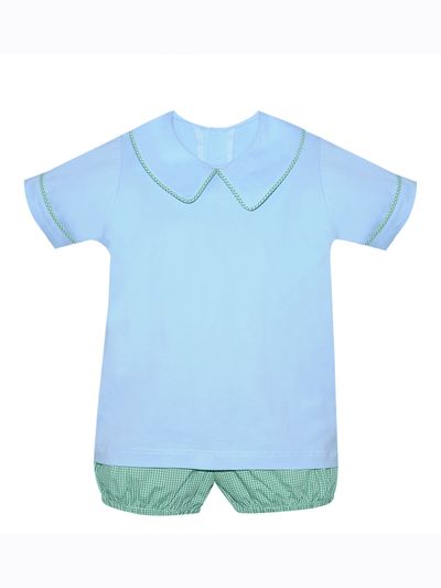 Blue Madison Boy Shorts Set