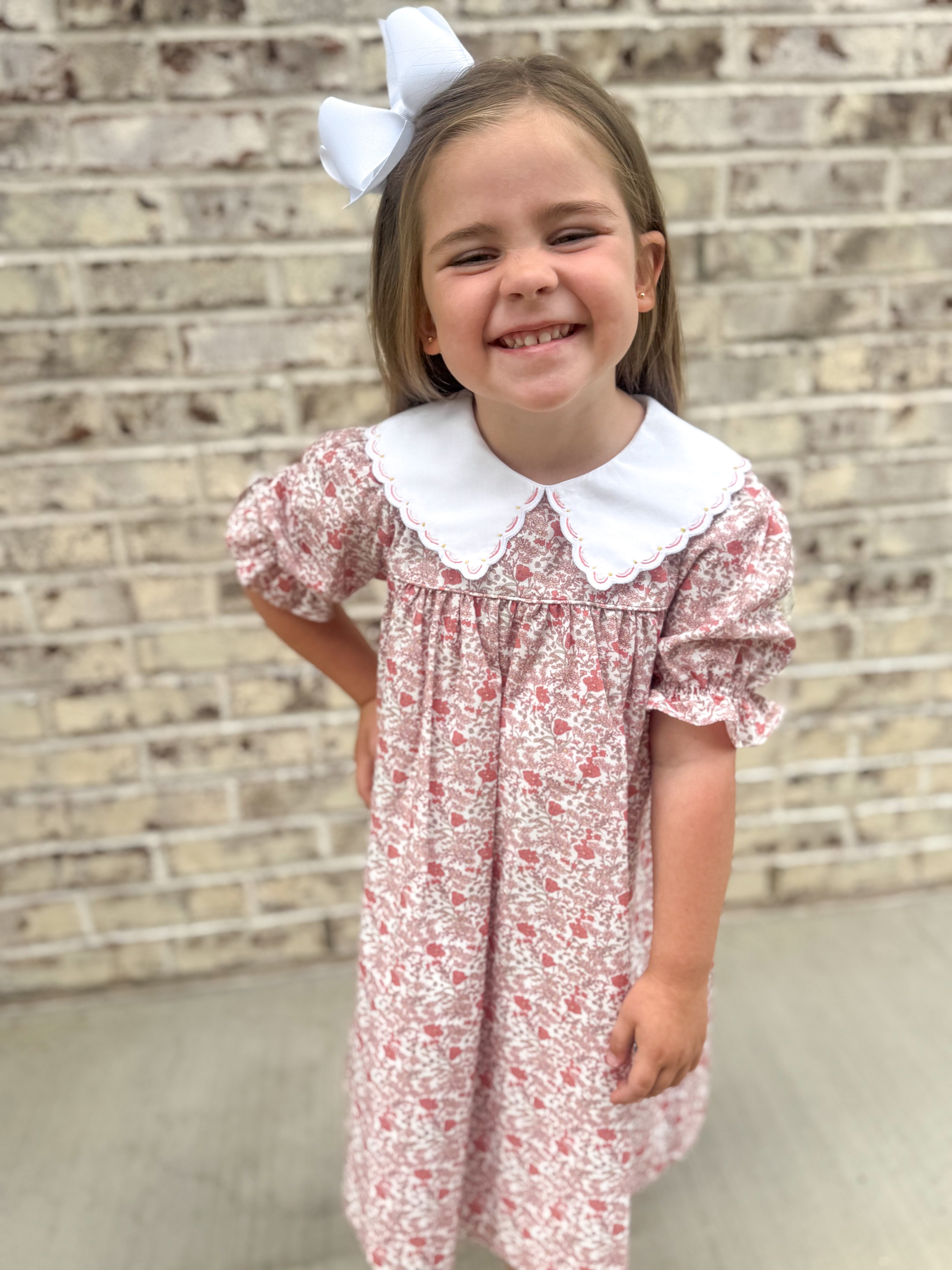 Retro Floral Pink Miller Dress