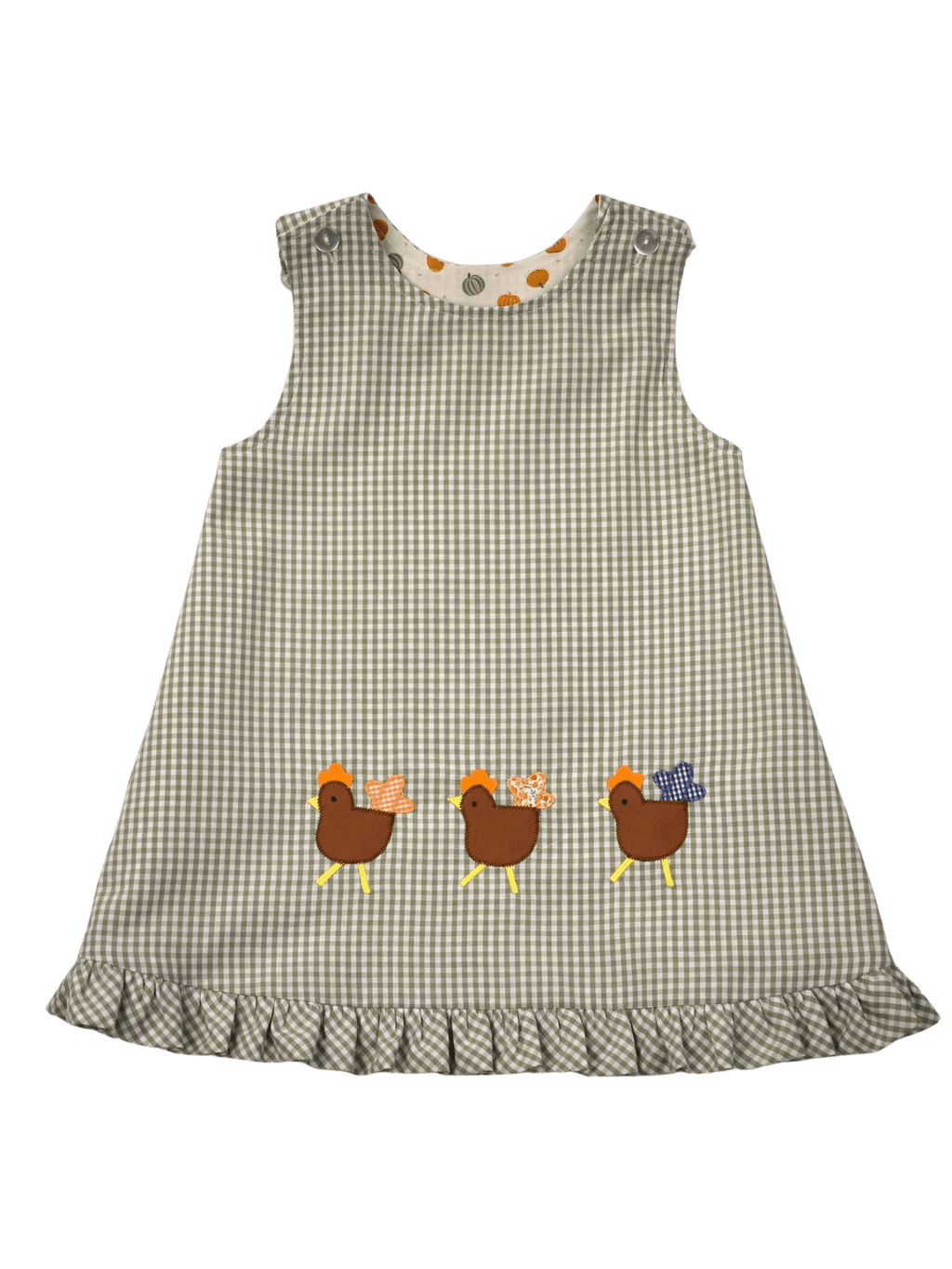 Turkeys/ Pumpkin Print Reversible Jumper