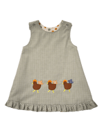 Turkeys/ Pumpkin Print Reversible Jumper