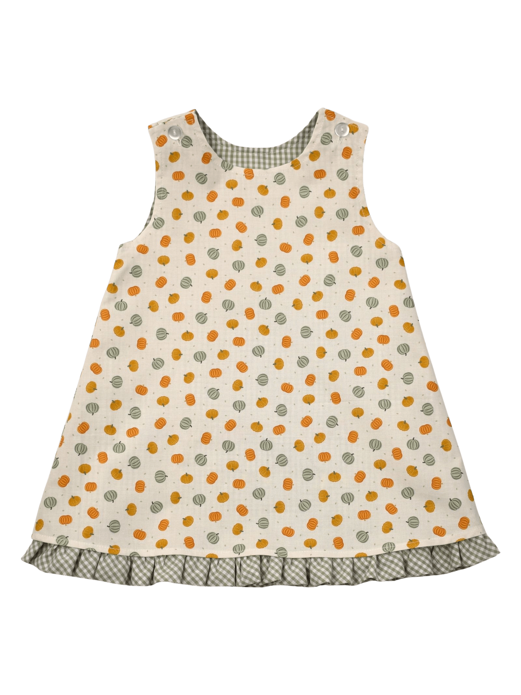 Turkeys/ Pumpkin Print Reversible Jumper