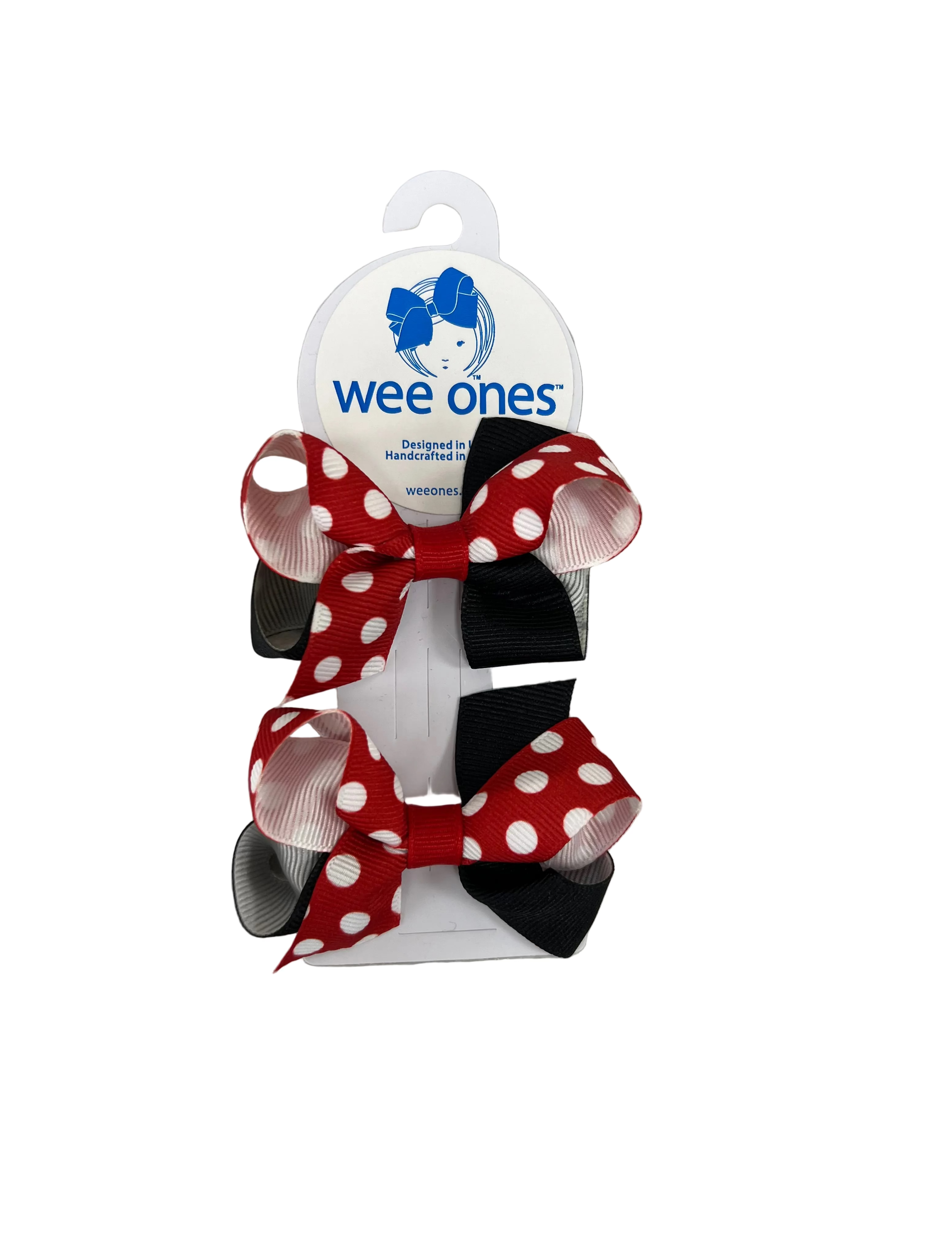 Mini Max Dot Print Pair of Bows