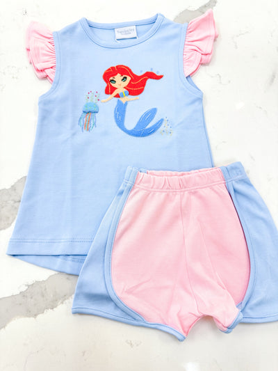 Jasmine Mermaid Panel Shorts Set