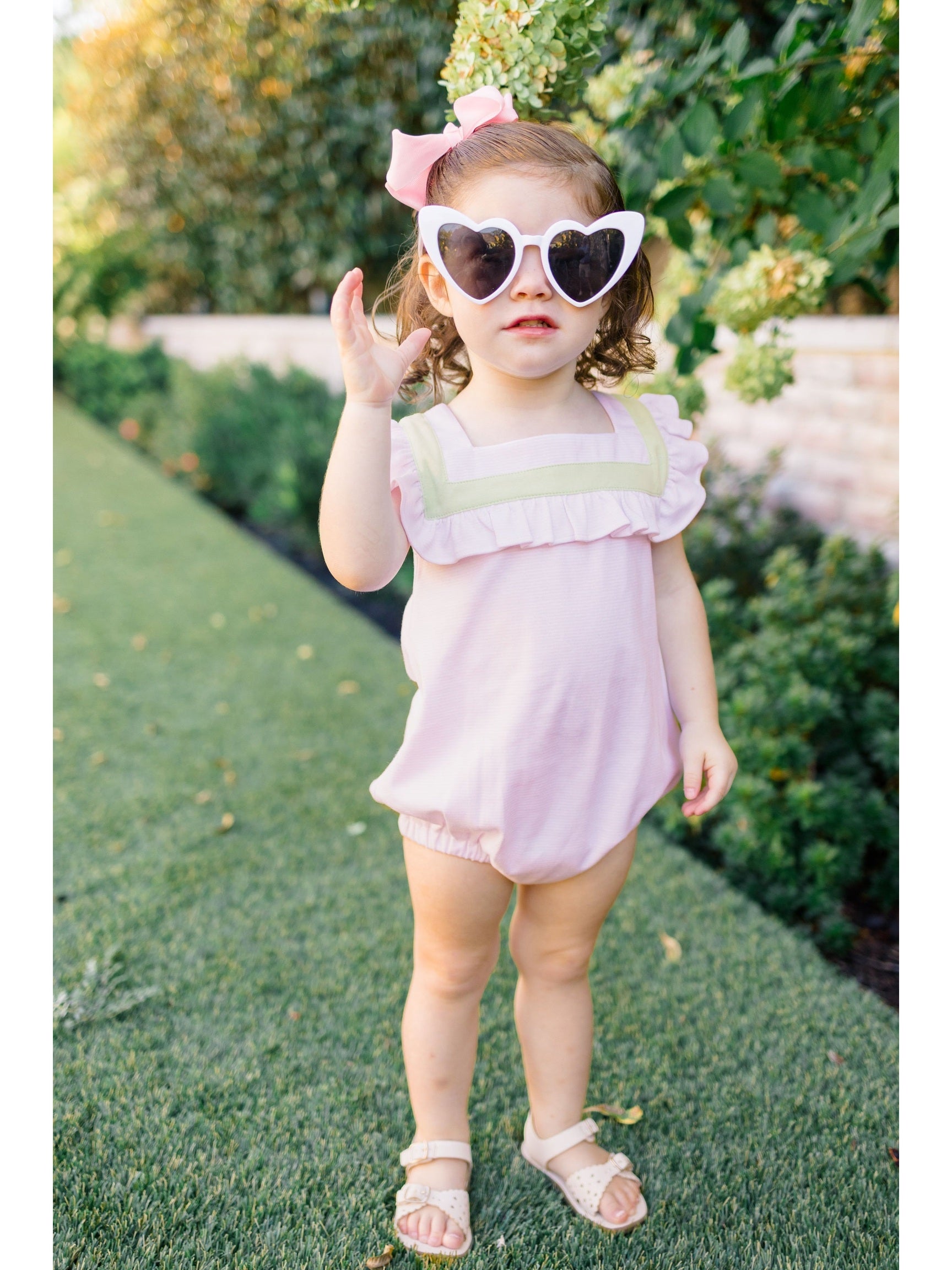 Pink with Green Stripe Girl Bubble