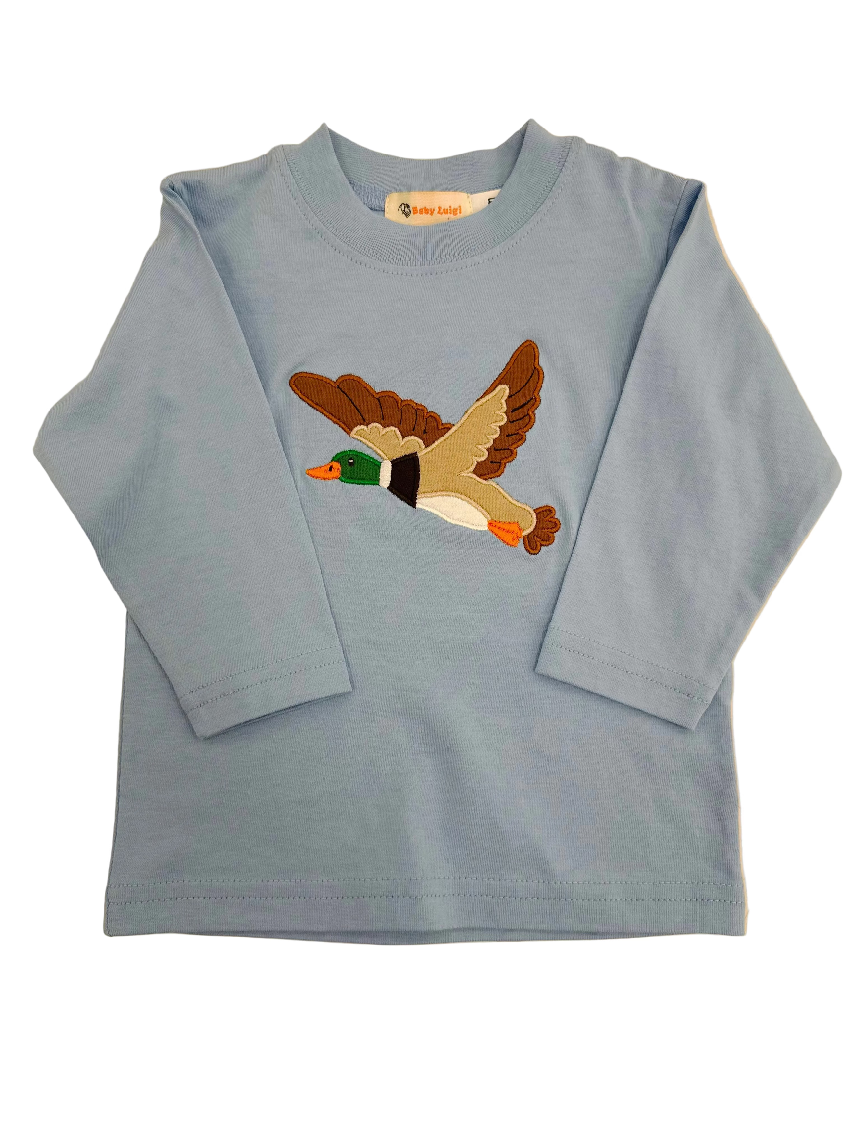 Blue Mallard Applique L/S Shirt - Posh Tots Children's Boutique