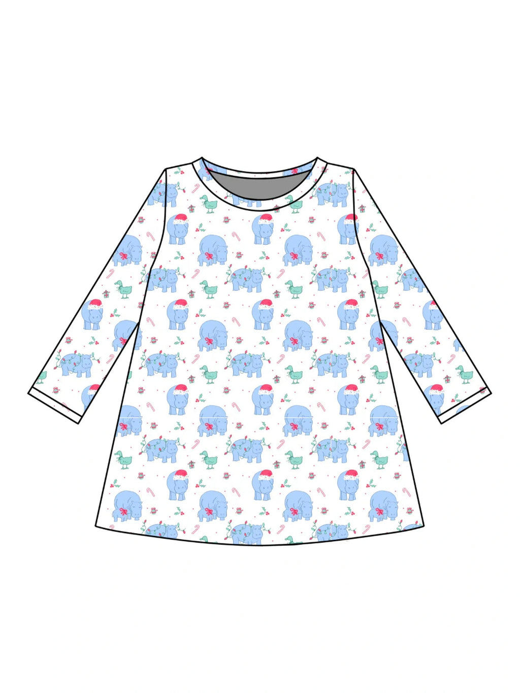 PRE-ORDER Long Sleeve Charlotte Play Dress - I Want a Hippopotamus for Christmas