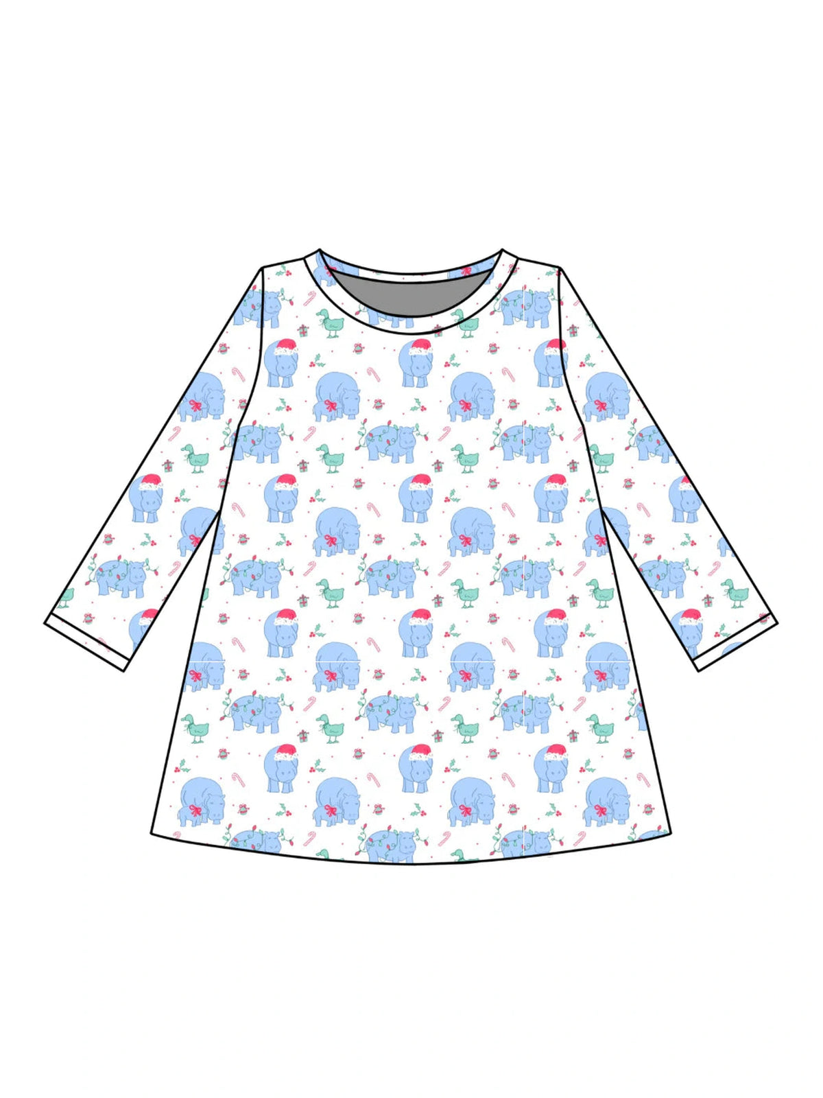 PRE-ORDER Long Sleeve Charlotte Play Dress - I Want a Hippopotamus for Christmas