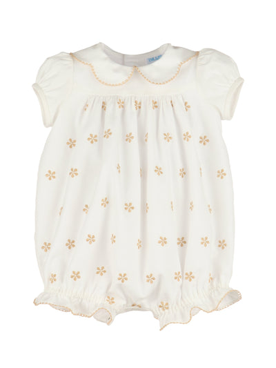 Beige Embroidered Flowers Bubble