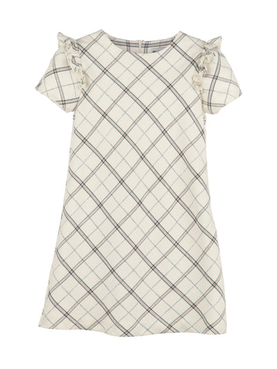 Ivory Tartan Plaid Dress