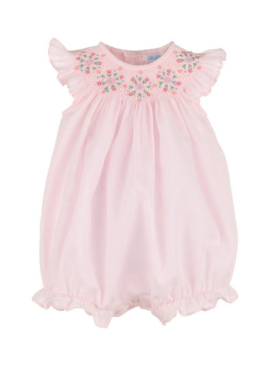 Classical Diamond Smocked Bubble - Pink