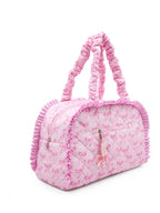Quilted Bow Printed Ruffle Medium Duffle Bag