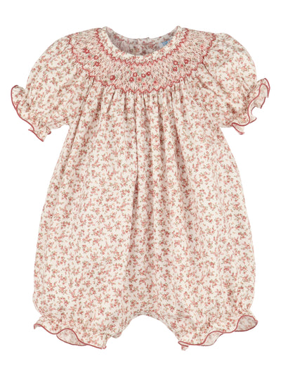 Terracotta Floral Smocked Bubble