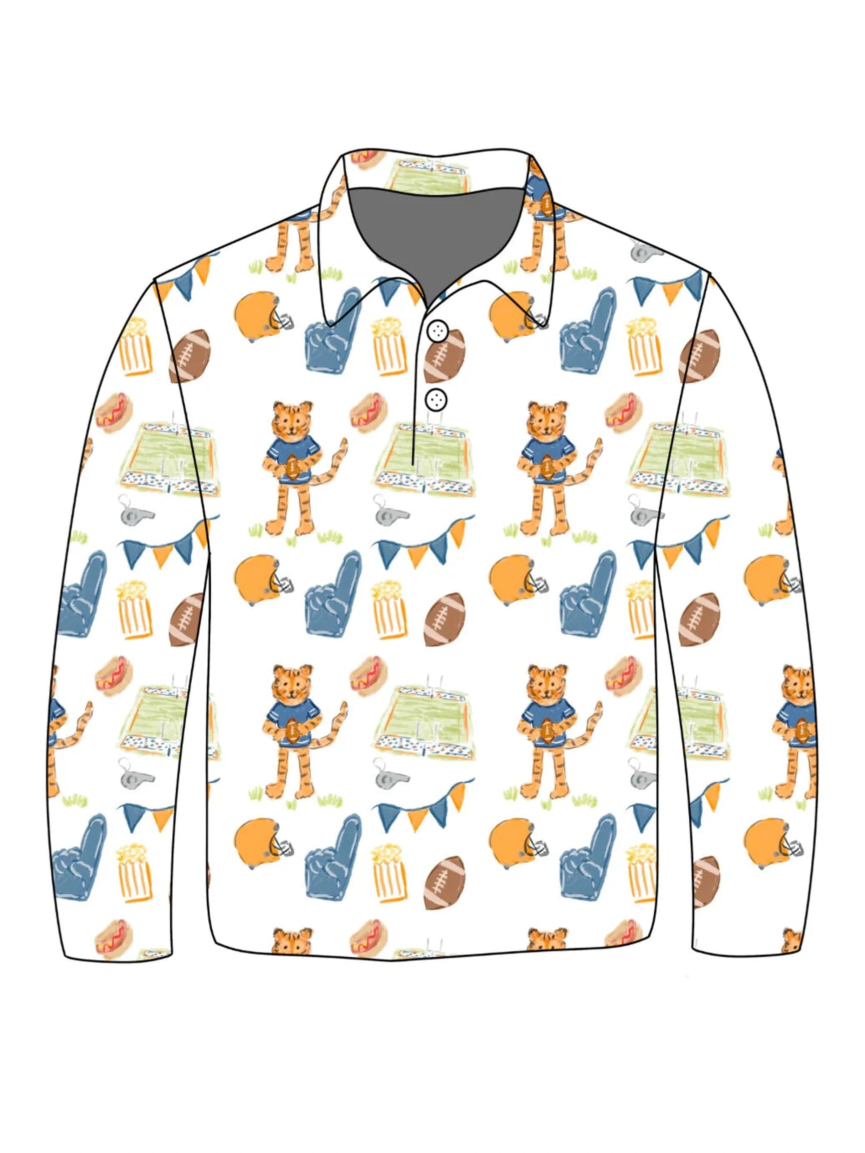 PRE-ORDER Long Sleeve Jackson Polo - Game Day Tiger