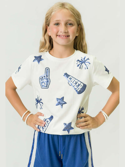 Royal Blue & White Cheer Shirt