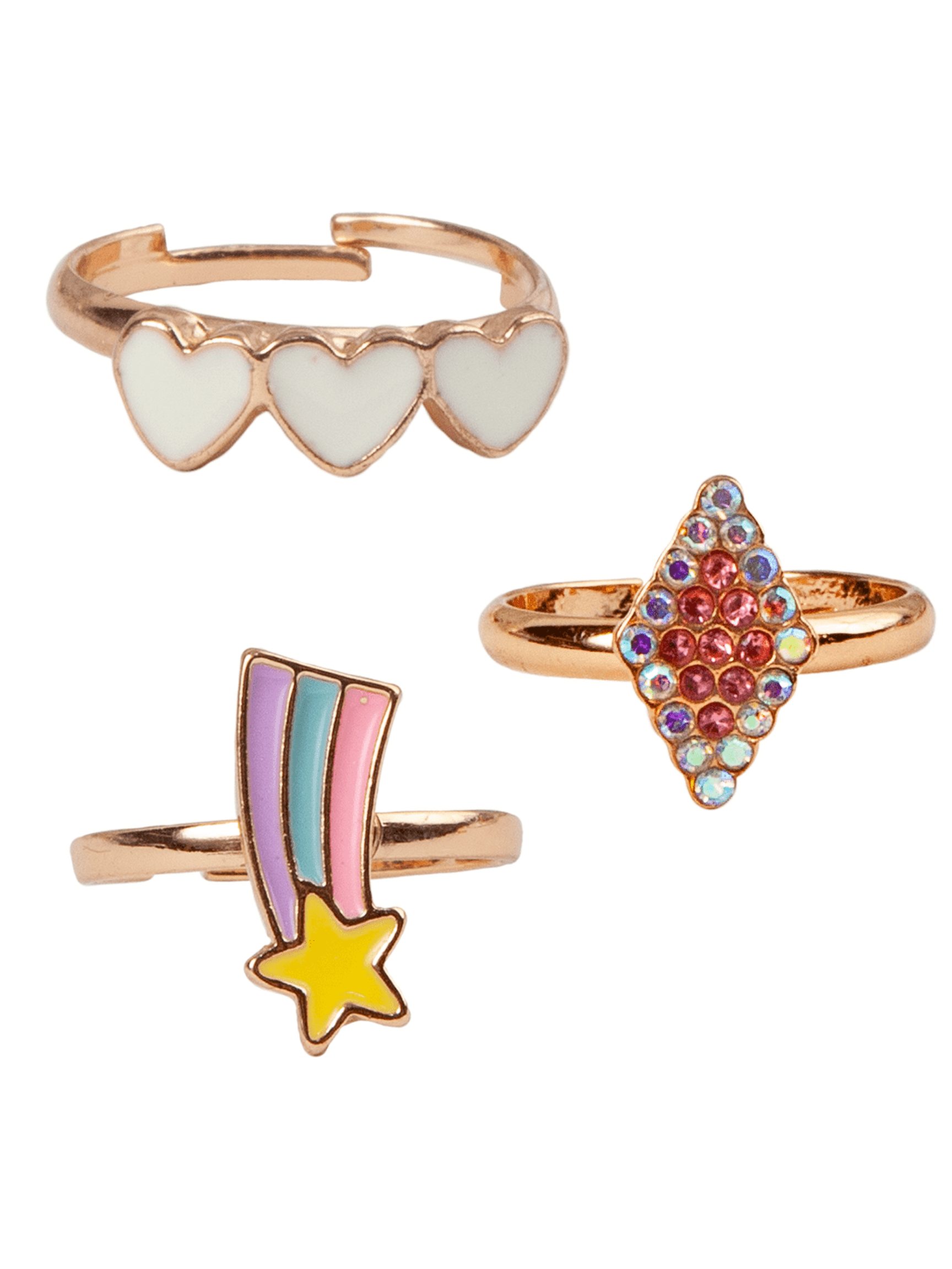 Boutique Heart Star Ring Set