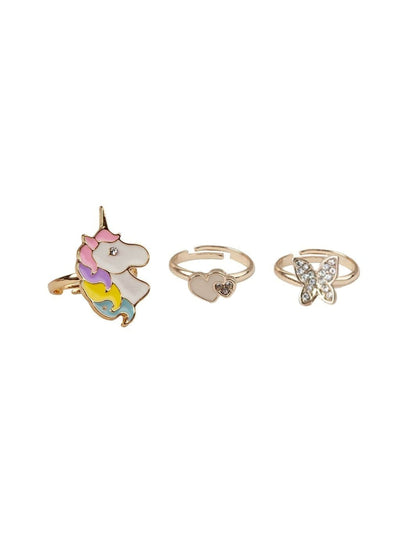 Boutique Butterfly & Unicorn Ring Set