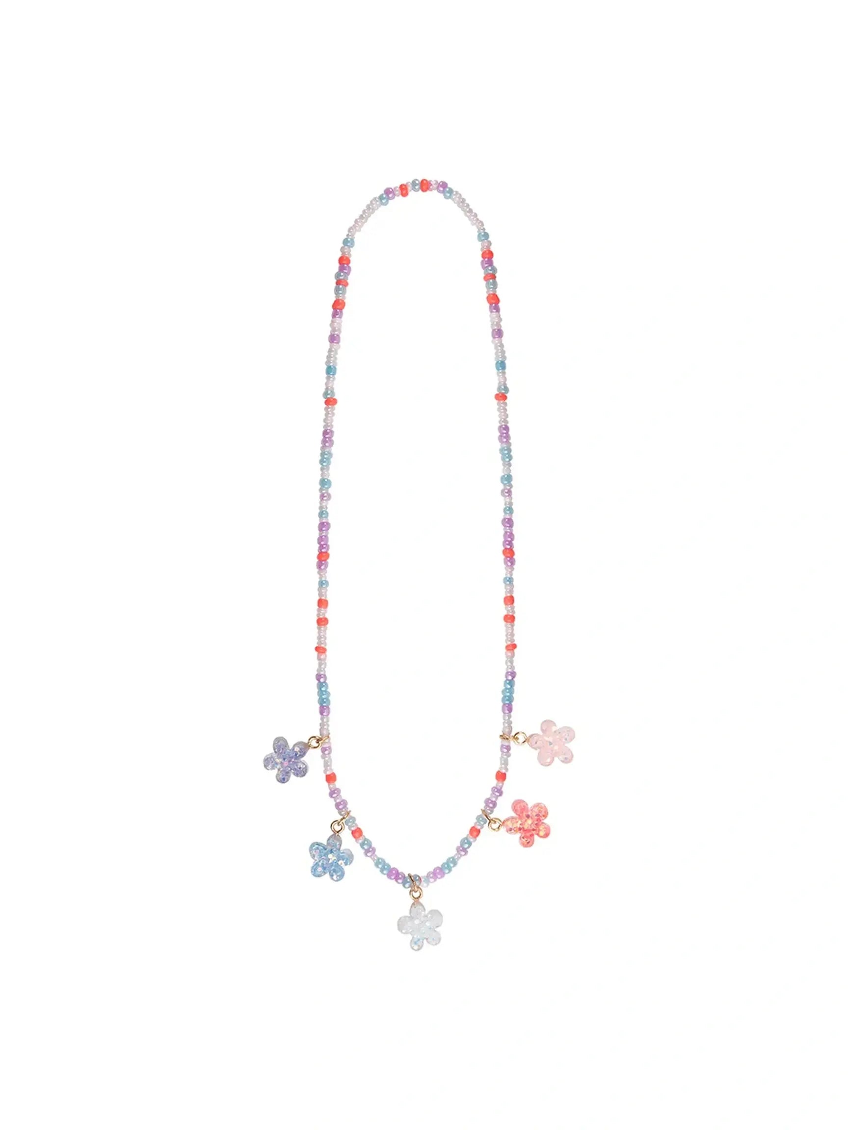 Boutique Shimmer Flower Necklace