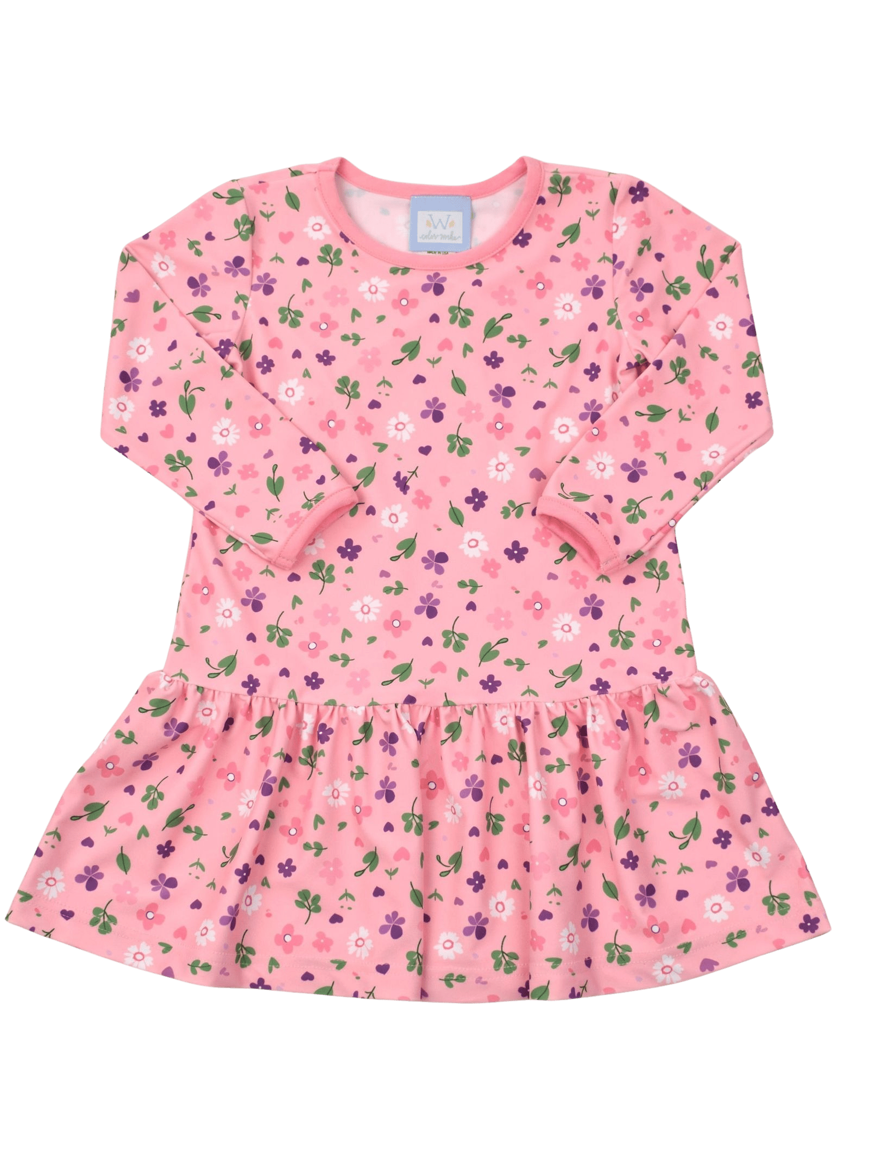 Pink Floral Long Sleeve Dress