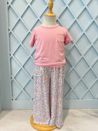 Short Sleeve Shirt with Wide Leg Pant