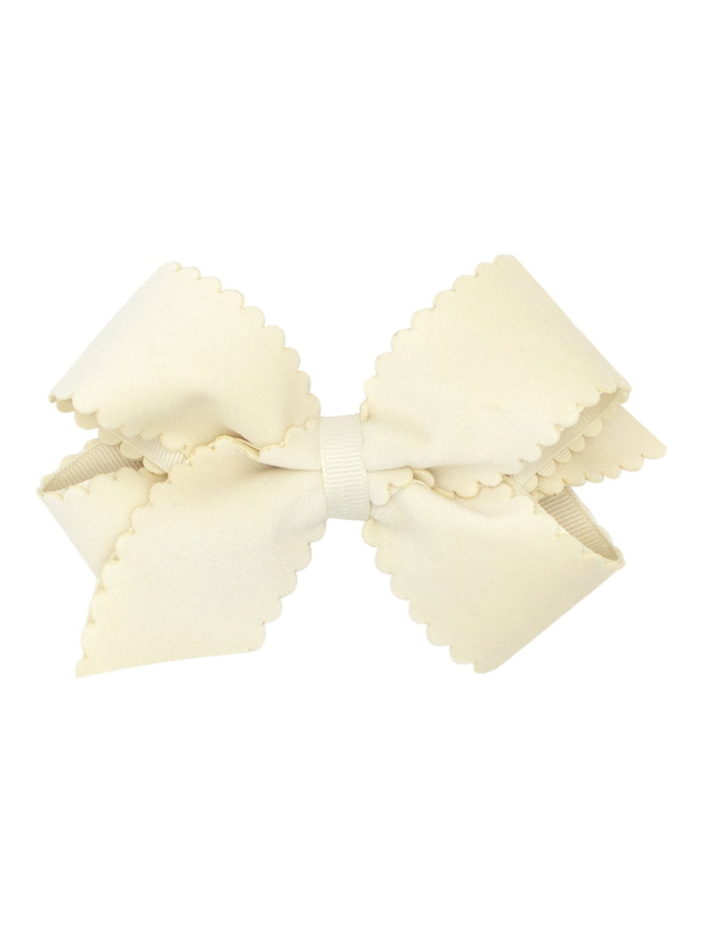 Scalloped Edge Faux Velvet Bow