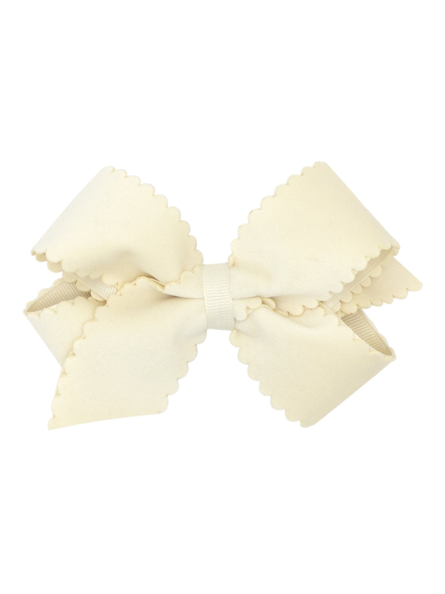 Scalloped Edge Faux Velvet Bow