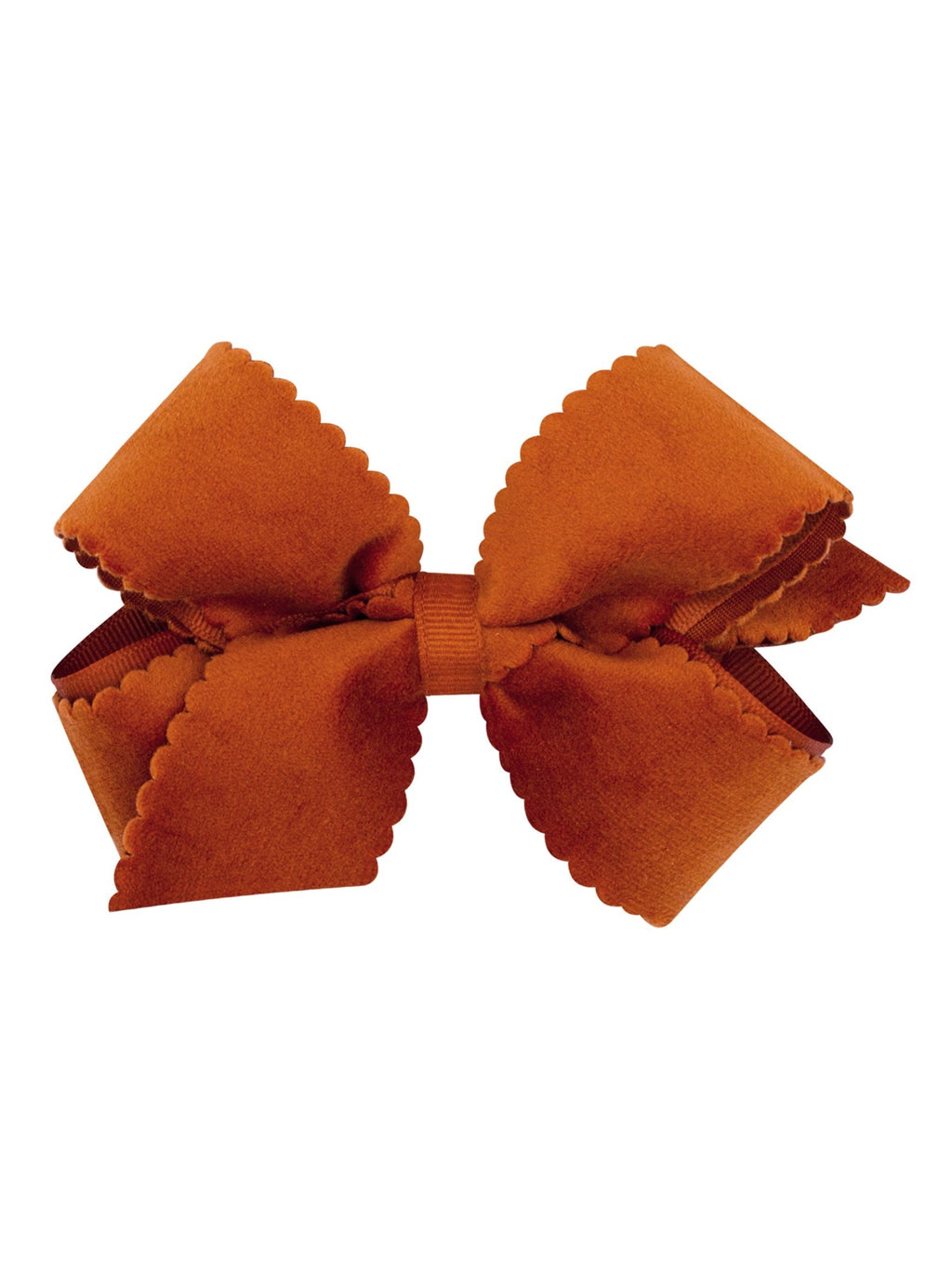 Scalloped Edge Faux Velvet Bow